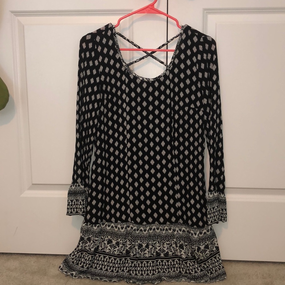 A black and white dress